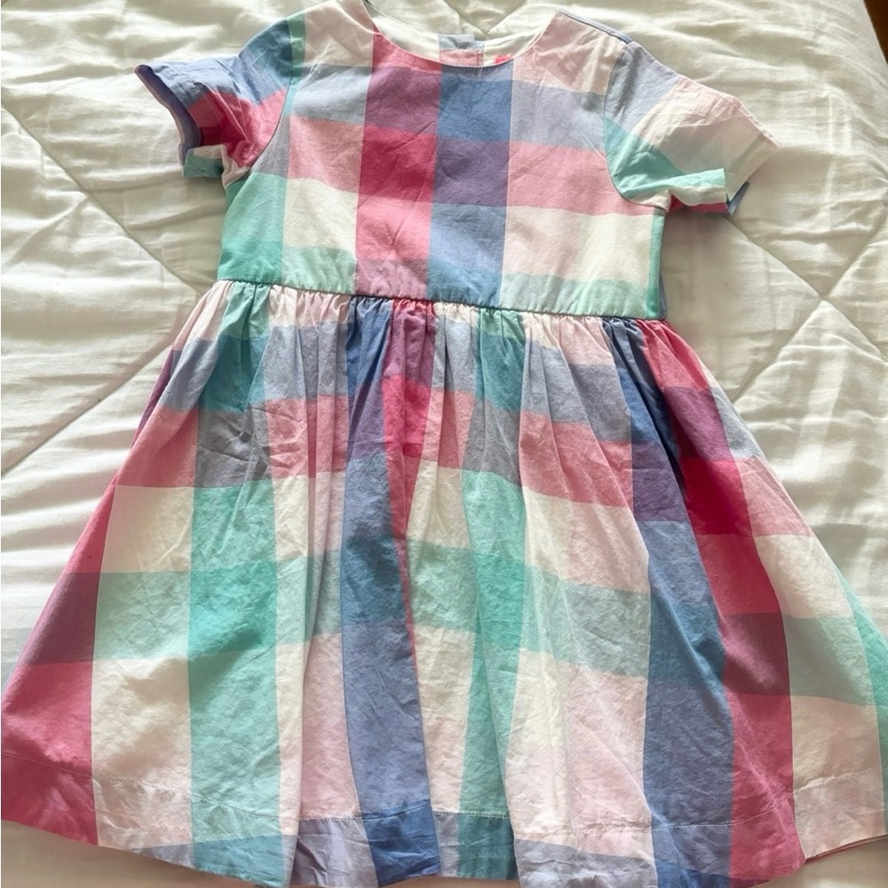 Joules Pastel Plaid Martha Dress Girls Size 5 years